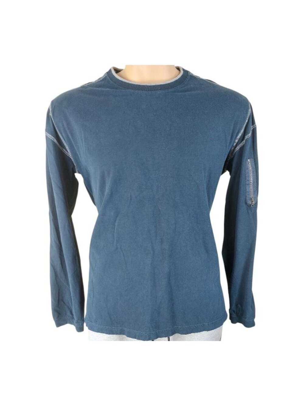 The North Face Men's Navy Left Sleeve Pocket Crew-Neck Pullover T-Shirt Size XL